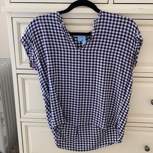 Draper James checkered sleeveless blouse